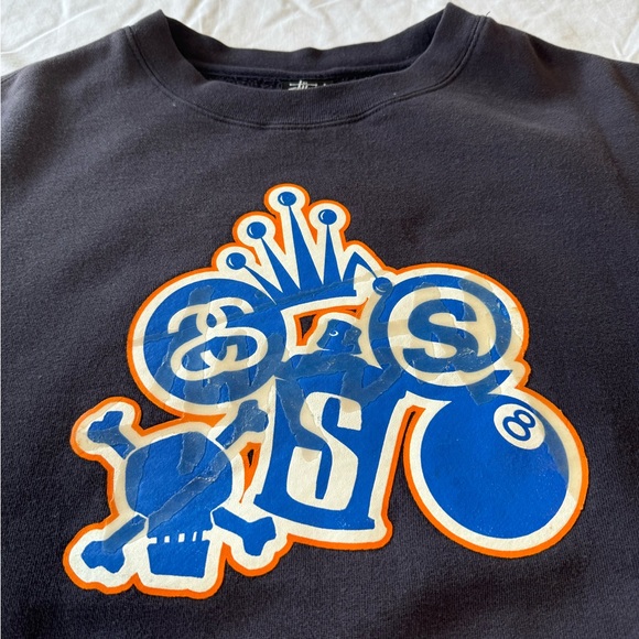 Vintage Stussy Crewneck Sweatshirt Dark Grey Size Medium - Picture 2 of 7